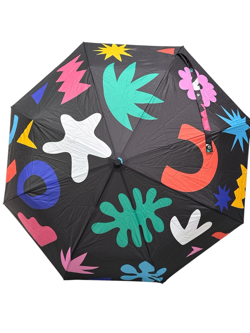 Original Duck HeadColorful Abstract Pattern Black Umbrella